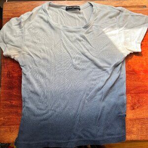 Brandy Melville Ombré Blue Fade Short Sleeve Top Small